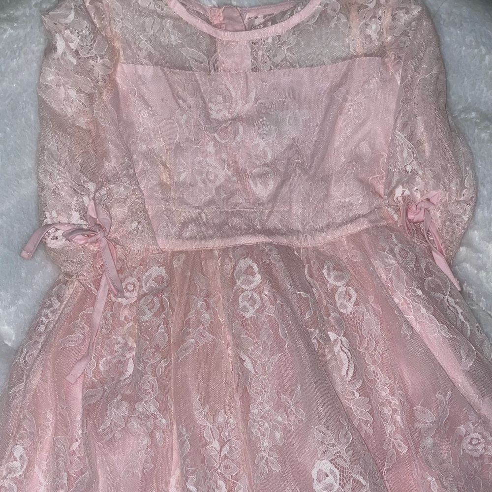 Pink lace dress girls size 5